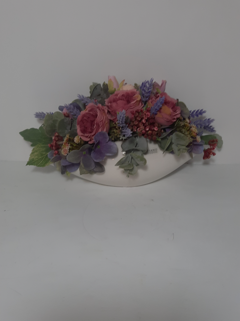 Rosscer Kit Fiori Artificiali Con Vaso - Rose Arancioni E Verde, Piante Finto Seta Per Decorazione